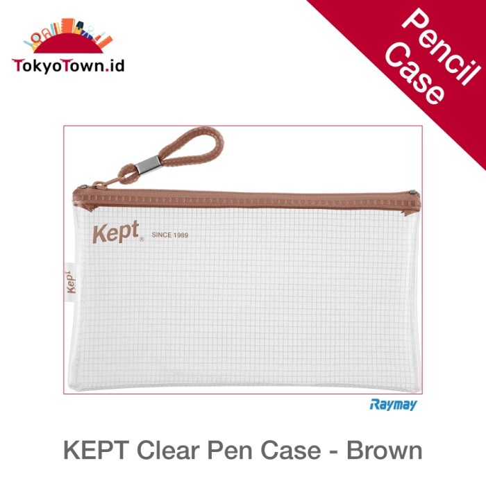 

BEST P R O M O Clear Pen Case KEPT Pencil Case - Brown