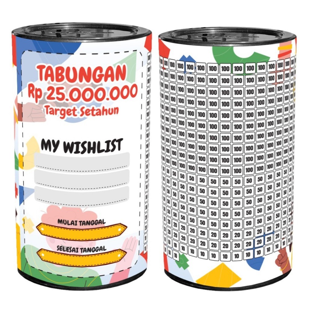 CELENGAN TARGET 20JUTA UKURAN L 20CM-BAHAN PLASTIK-TABUNGAN UANG ASLI-TABUNGAN TARGET ANAK