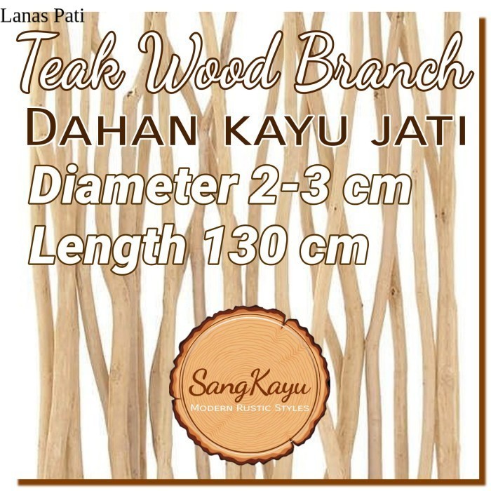 

Teak Wood Branch 130 dahan ranting kayu jati for macrame dekorasi craf XD3