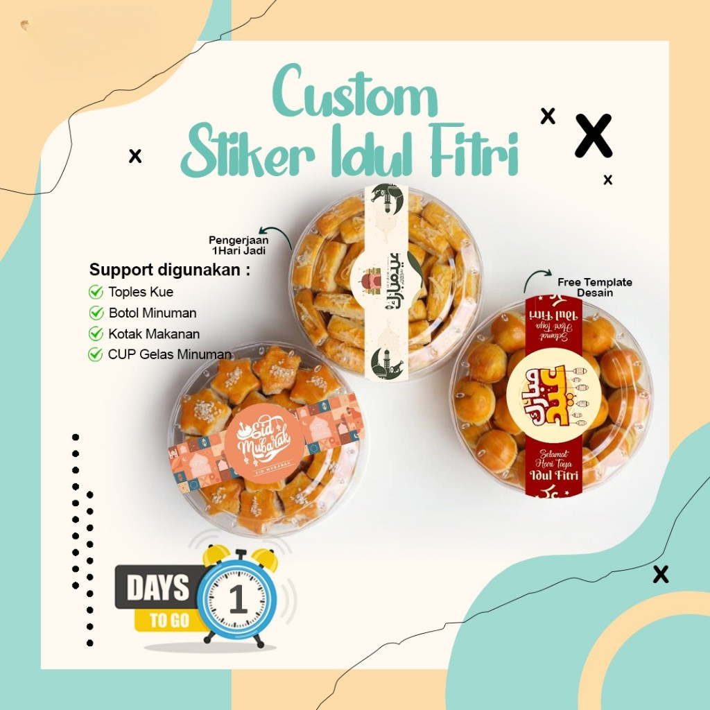 

[BACA DESKRIPSI] Viral | Sticker Custom Toples Lebaran / Stiker Kue Idul Fitri / Stiker Kemasan Ramadhan