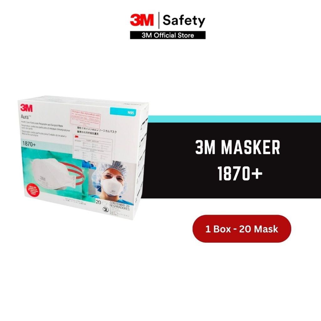 3M Aura 1870+ Masker Medis Surgical Mask N95 - 1 Box isi 20 Masker