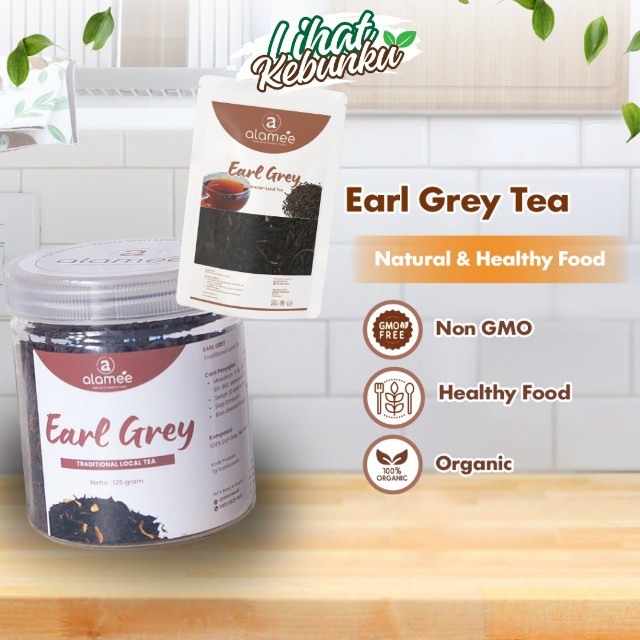 

ALAMEE Teh Bunga Earl Grey Black Tea Alami Organik Dried Leaf LIHAT KEBUNKU