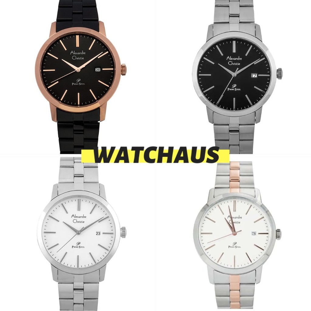 JAM TANGAN PRIA ALEXANDRE CHRISITE AC1007 AC 1007 MDB ANALOG PRIMO STEEL STAINLESS STRAP