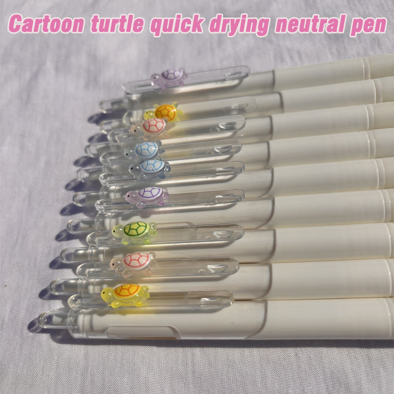 

2 PCS Cartoon Turtle Kawaii Push Gel Pens Animal Pens Cute School Supplies Stationery Office Gel Pen Aesthetic Stationery Gift