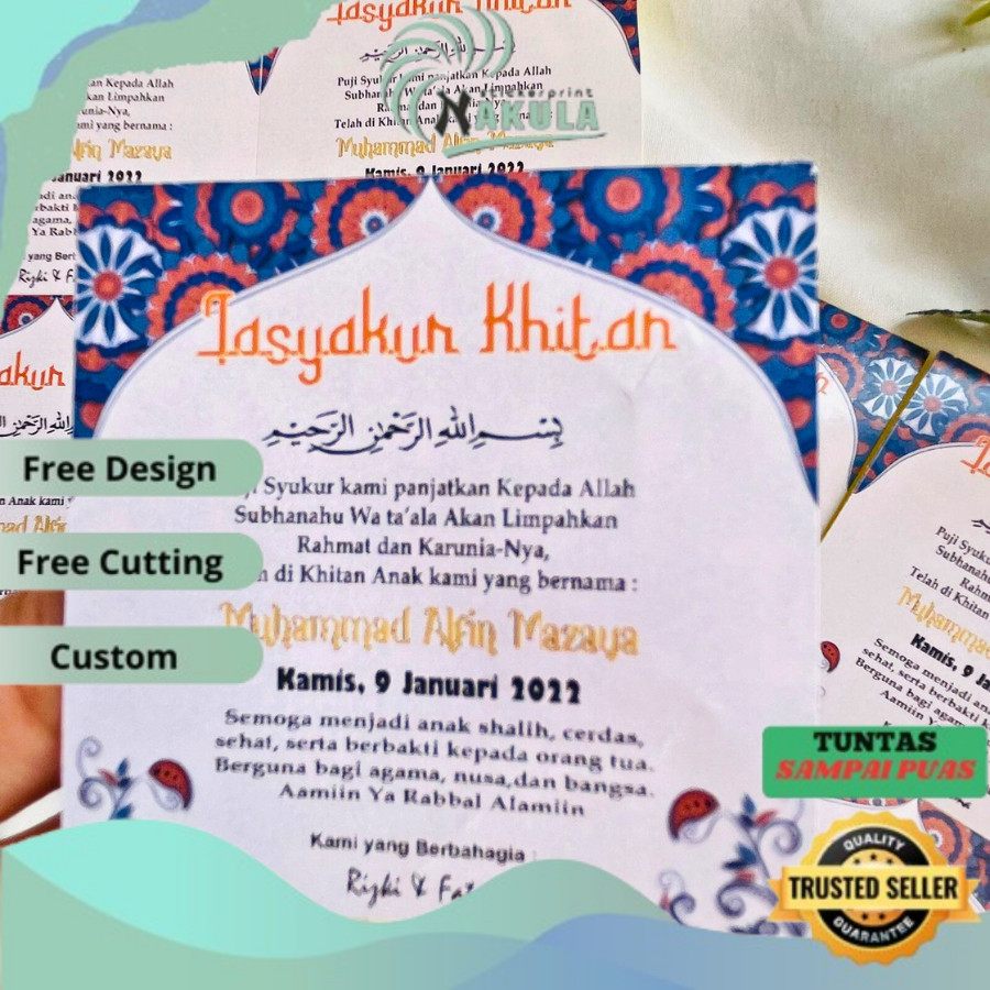

NKL 2-6 STIKER TASYAKURAN KHITAN / SYUKURAN KHITAN / WALIMATUL KHITAN STICKER BAHAN CHROMO