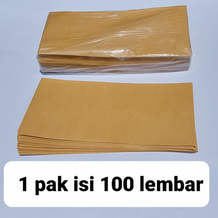 

Amplop Coklat ukuran Kabinet (11x26cm) Isi:100 lembar(pack)