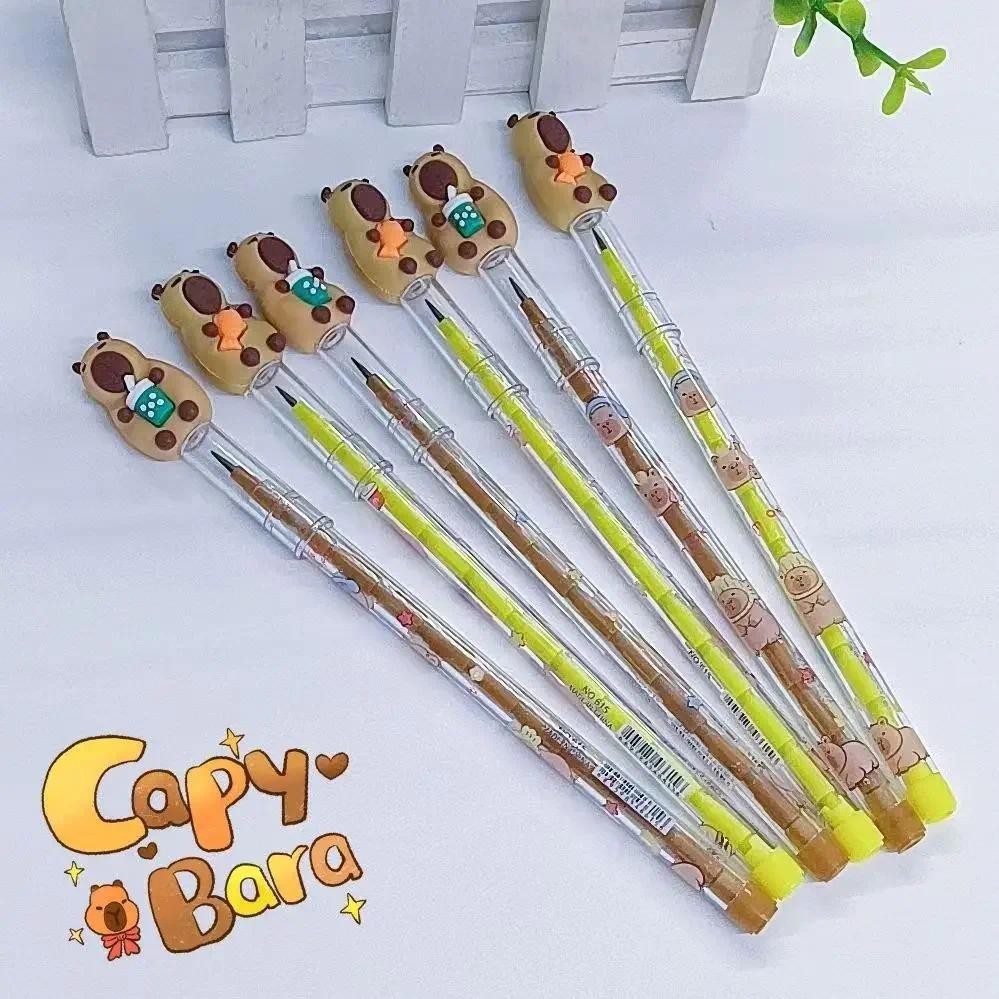 

2Pcs Capybara Non-sharpening Pencil Cute Stationery Cartoon Pencil Plastic Pencil Student School Office Kids Stationery gift