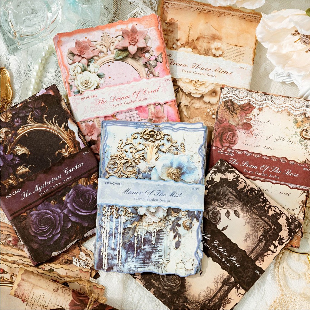 

30pcs/lot Memo Pads Material Paper Secret Garden Junk Journal Scrapbooking paper Cards Background Decoration stationery