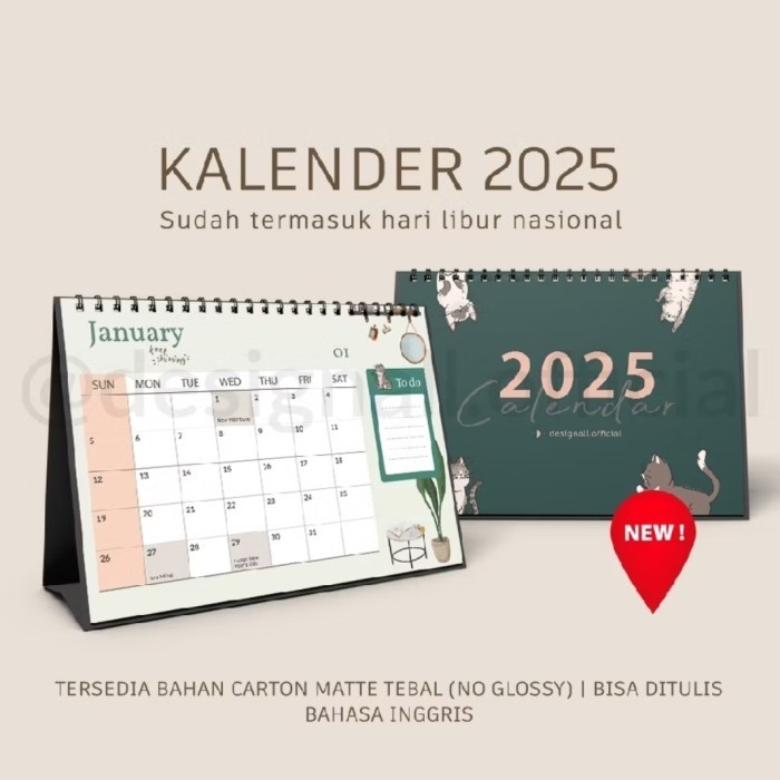 

ANDM Kalender 2025 Meja Duduk Aesthetic Spiral HM - Semi Glossy