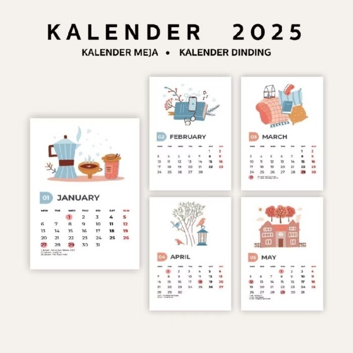 

Andma Kalender Dinding 2025 Aesthetic Kalender Meja - Meja