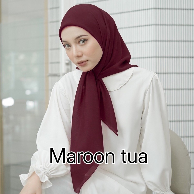 Fashion Official Hijab Segiempat BELLA SQUARE pollycotton premium Merah Hati Premium