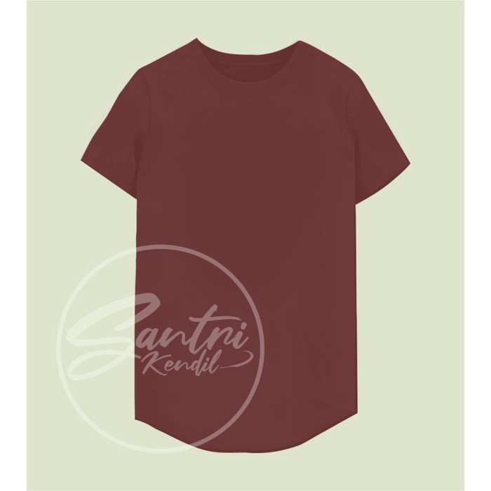 KAOS POLOS LONGLINE KUALITAS PREMIUM / KAOS LONGLINE PRIA BISA CAPEL - MARUN, XS