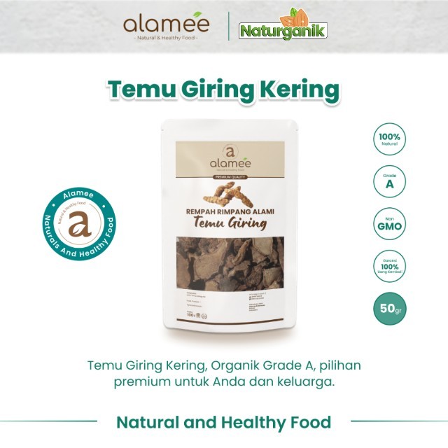 

ALAMEE Temu Giring Kering Organik Iris Kuning Gajah Rempah Rimpang Alami Spice 50gr Naturganik