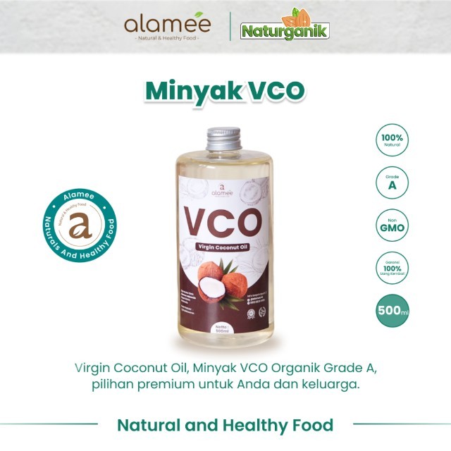 

ALAMEE Minyak Kelapa Murni Extra Virgin Coconut Oil VCO Asli Dapat Diminum Organik Masak Minum 500ml Naturganik