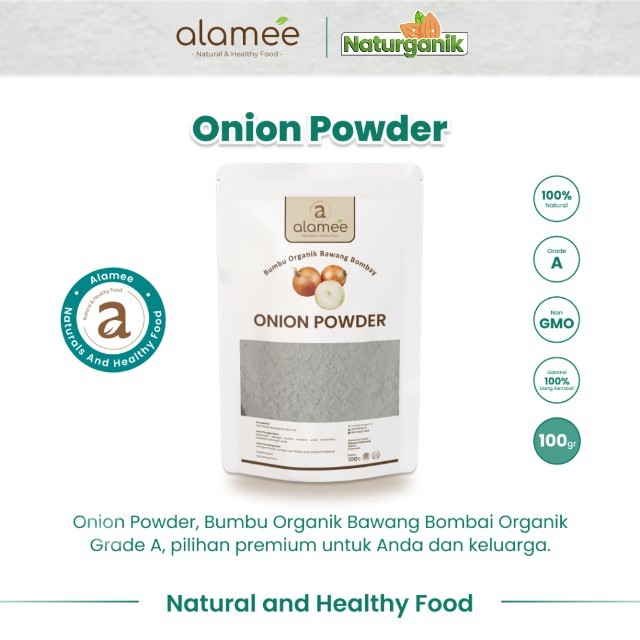 

ALAMEE Onion Powder Bawang Bombay Bubuk Ground Spice Bumbu Bombai Dapur Organik Seasoning 100 Gram Naturganik