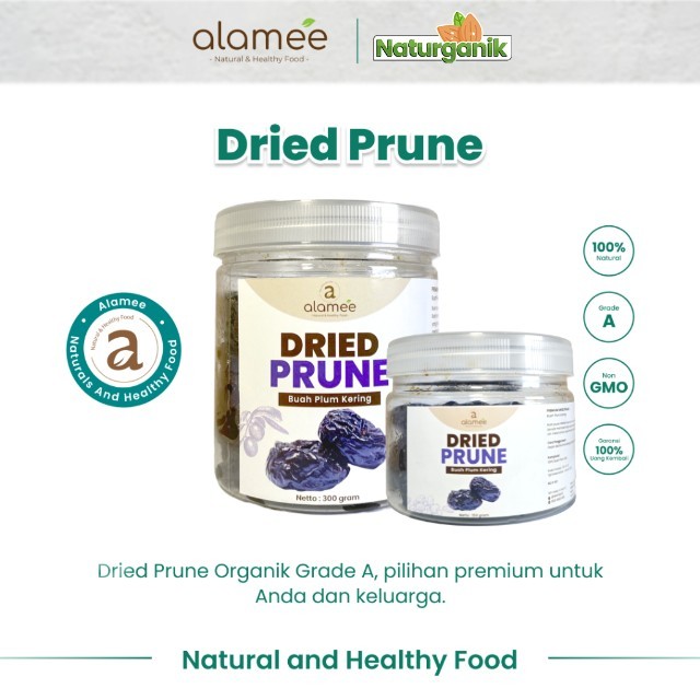 

ALAMEE Dried Prune Cemilan Buah Kering Sehat Buah Plum Kering Rendah Kalori Tanpa Biji PREMIUM 300gr Naturganik