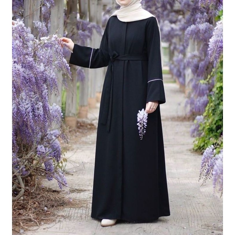 Gamis abaya turkey/gamis hitam ottd lis newt abaya maxsi dres kekinian PREMIUM