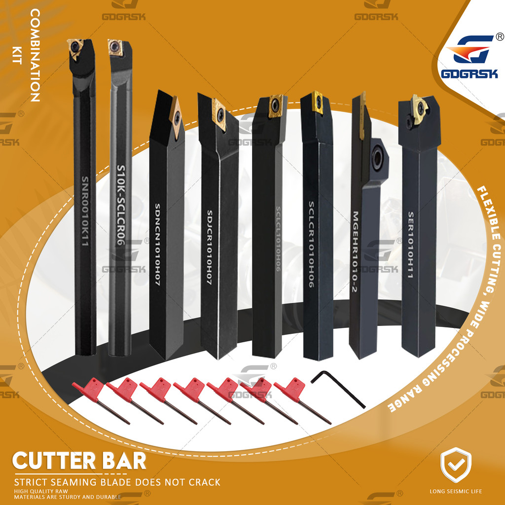 

8 Sets Of 10MM CNC Lathe Turning Tool Holder Boring Bar With Applicable Blade And Wrenches Set Used For Turning Threading Cutter
