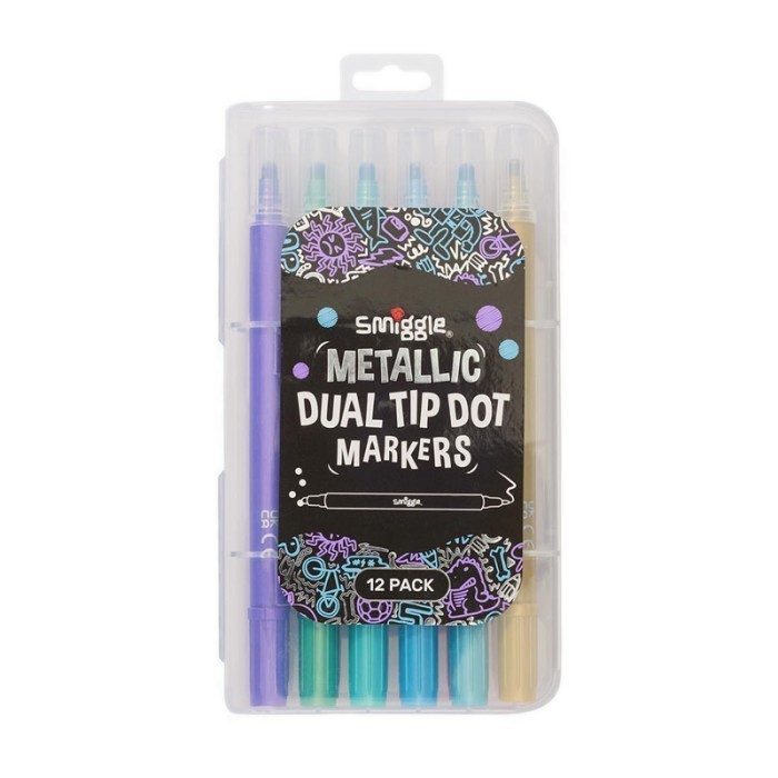 

Smiggle Metallic Dual Tip Dot Markers Pack X12 - IGL479762MIX