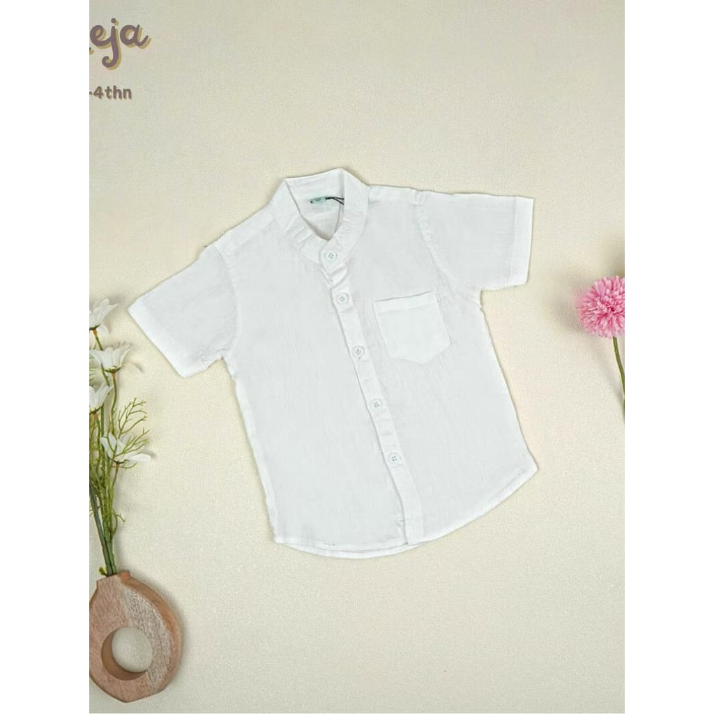 LITTLE BARI - Kelvin Kids - White Snow Kemeja / Dress - Baju Anak Usia 1-4 tahun