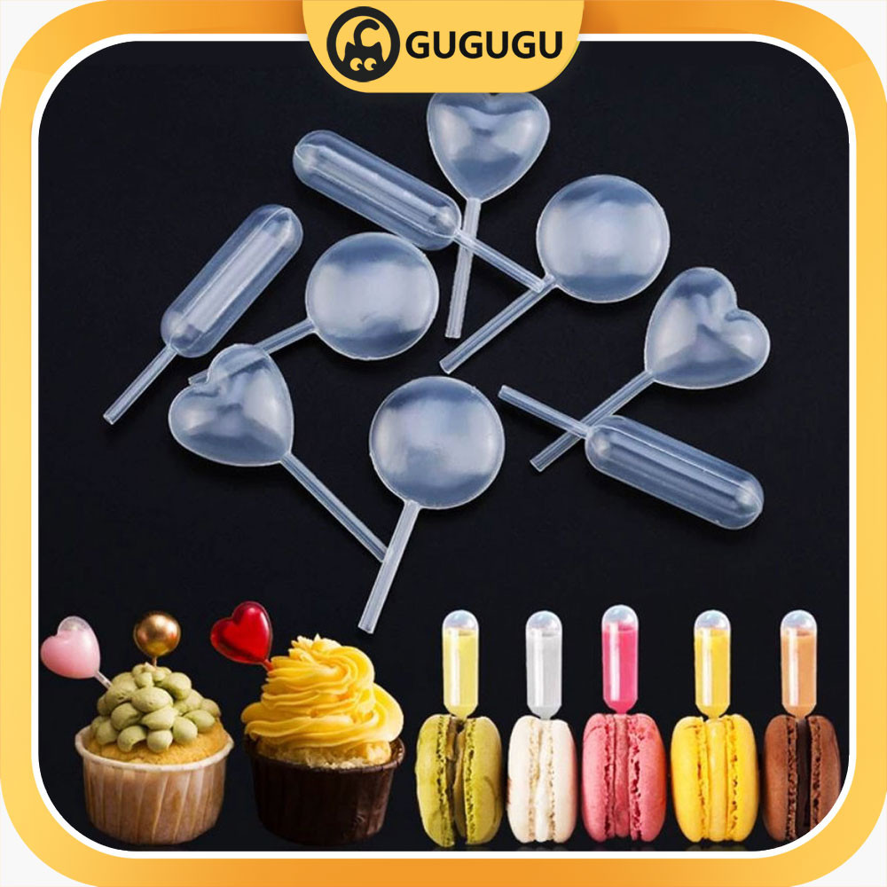 50 pcs Pipet tetes kue 4ml pipet plastik infuser untuk puding cupcake dessert pipet cupcake pipet vl