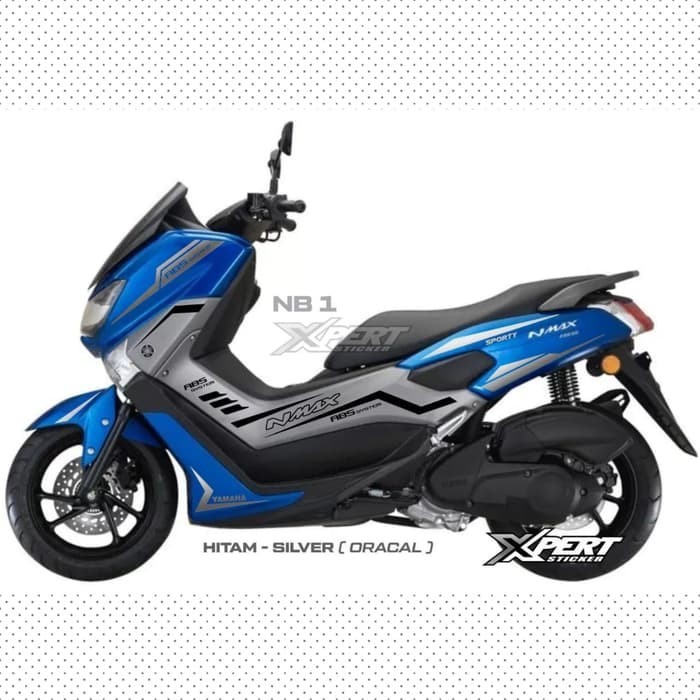 Cuting stiker NMAX biru striping hitam silver  oracal striping nmax stripping nmax