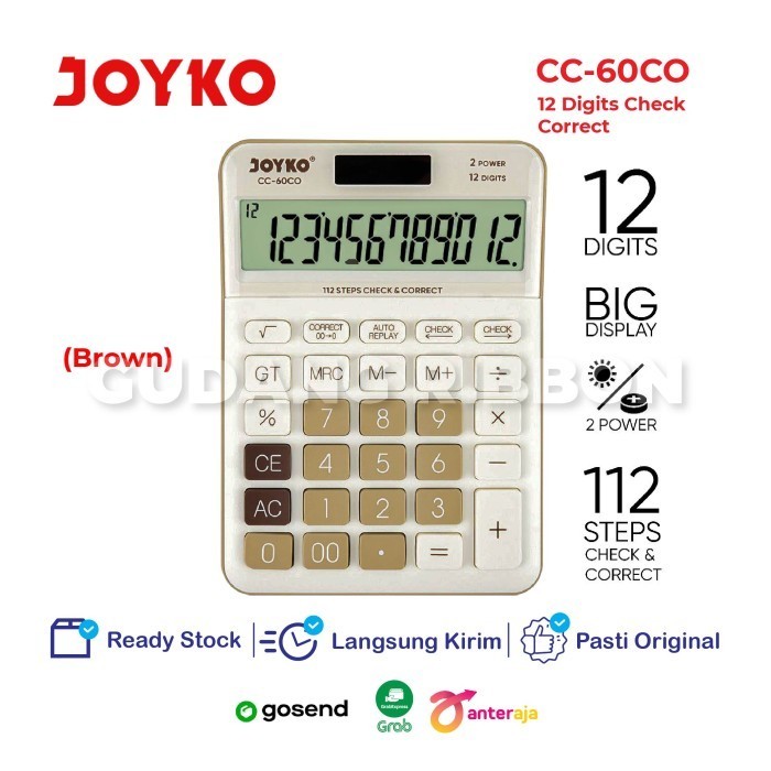 

JOYKO CC-60CO CALCULATOR 12 DIGITS CHECK CORRECT KALKULATOR BESAR - BLACK
