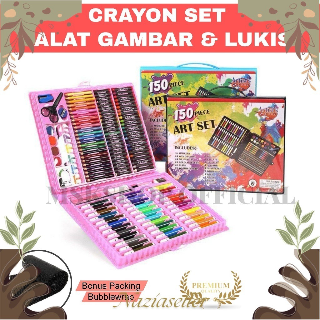 

CRAYON SET PERALATAN GAMBAR LUKIS PENSIL WARNA/ ART SET ISI 150 PCS NZS