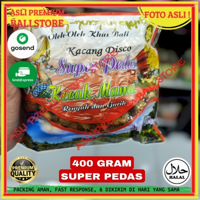 

OLEH OLEH MAKANAN CEMILAN CAMILAN SNACK KULINER KHAS ASLI ORI ORIGINAL BALI KACANG DISCO SUPER PEDAS 400 GRAM GR