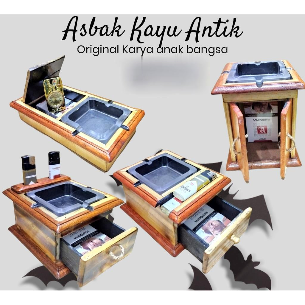ASBAK KAYU / ASBAK ROKOK KAYU UNIK/SOUVENIR ASBAK MURAH/ASBAK LACI/ASBAK CLASIK/ASBAK KOREK/ASBAK KA