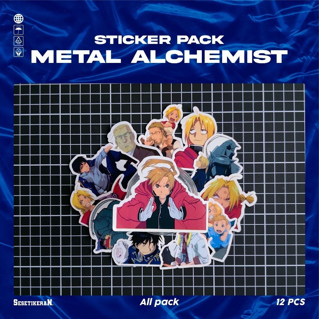 

COD✨ Sesetikeran Pack Anime Fullmetal Alchemist Sticker Cute Keren Untuk Koper Laptop Skateboard