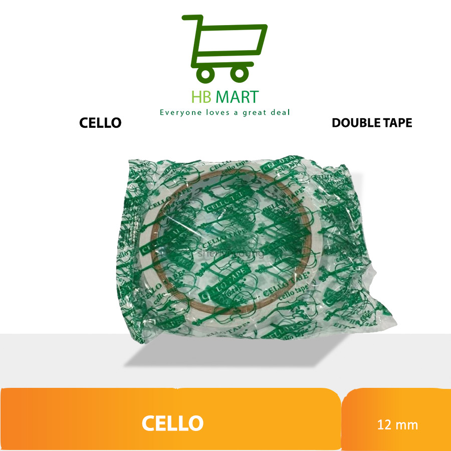 

Double Tape bening Cello 1/2 inch 12mm x 8m Lem Perekat 2 Sisi Isolasi Slasiban Selotip