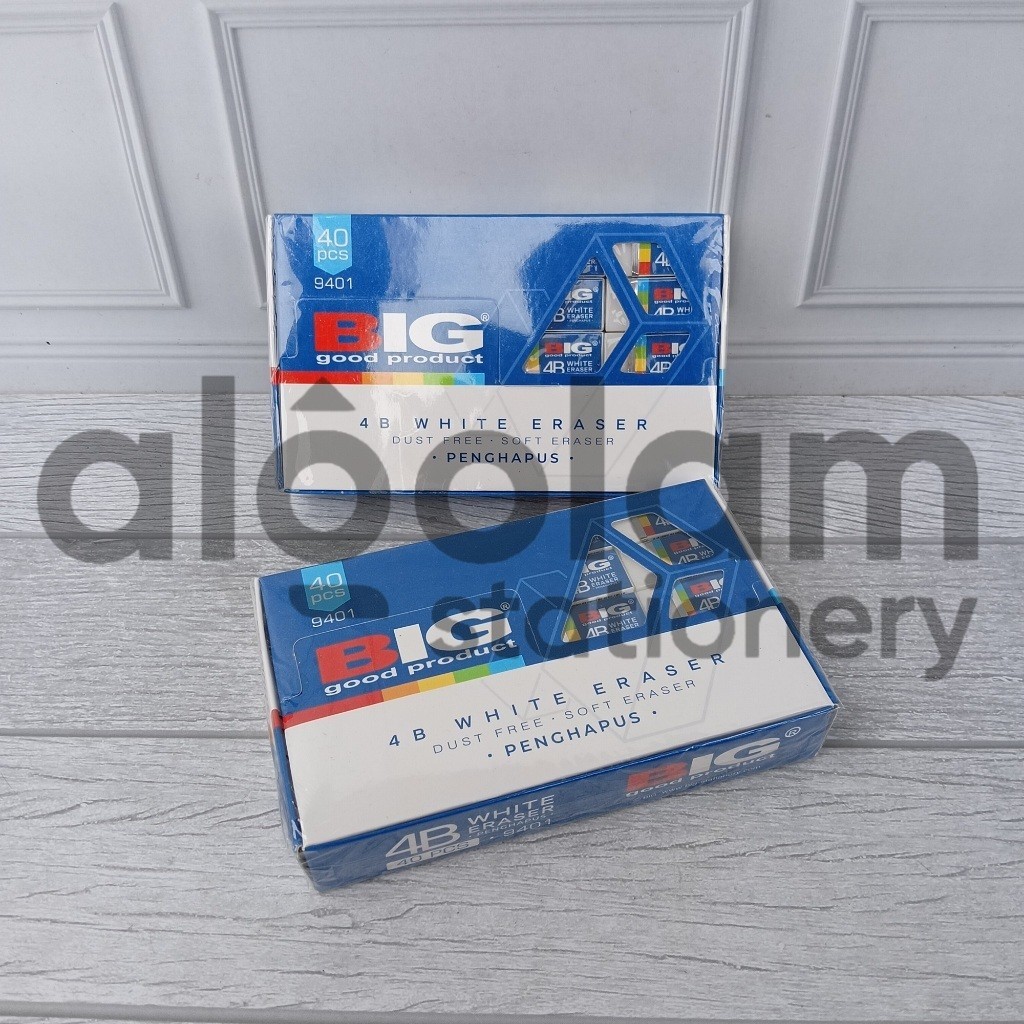 

SATU PACK ( 40 PCS ) Eraser Setip Penghapus 4B Big Kecil Putih