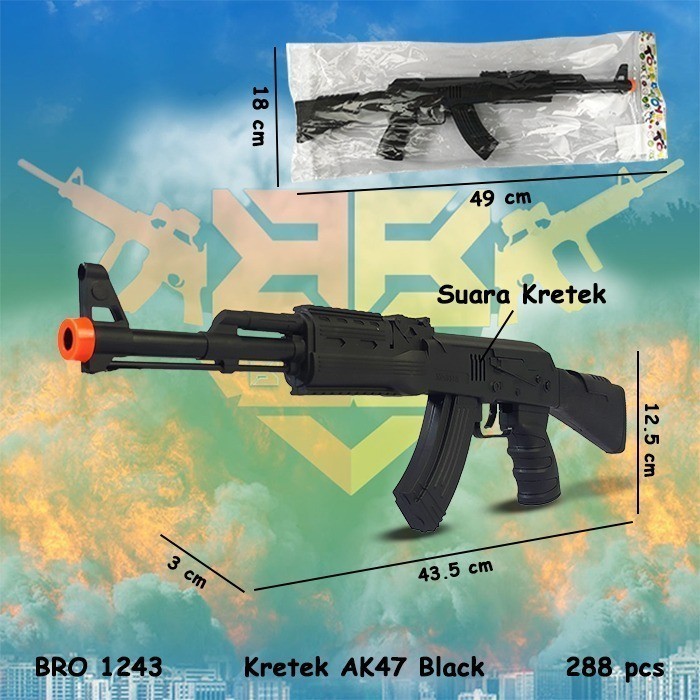 BRO1535 Pistol Kretek AK47 Pistolan Tembak Mainan Anak