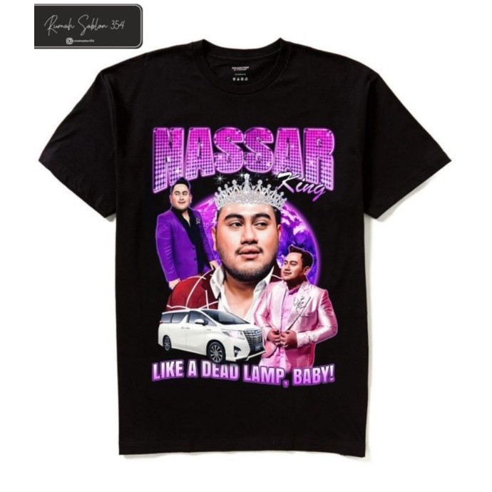 kaos baju KING NASSAR rap tee tshirt band OVERSIZE lokal oppa DANGDUT vintage lylac purple / kaos na