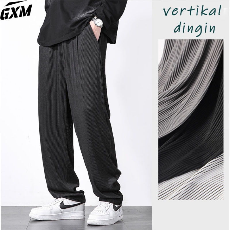 BEST SELLER celana loose pants pria abu-abu celana kulot laki laki pria murah celana longgar pria ce