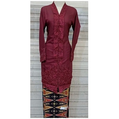 Kebaya Encim Tunik JUMBO Lengan Panjang Bordir Katun Ima Supplier Kebaya II 9569/ GAMIS MODEL BARU M