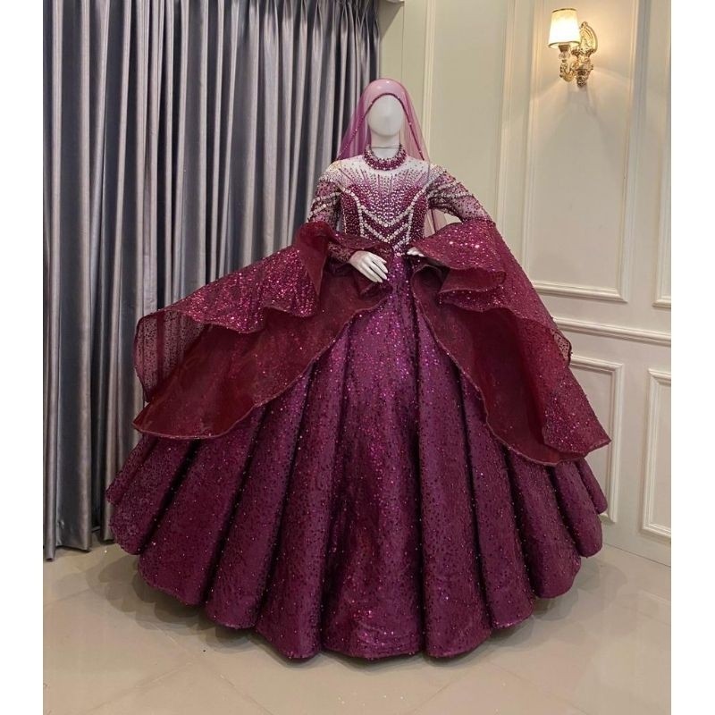 GAUN PENGANTIN BARBIE MODERN BEREKOR |  BAJU PENGANTIN MUSLIMAH|GAUN PRAWEDDING/GAUN WEDING DRESS te