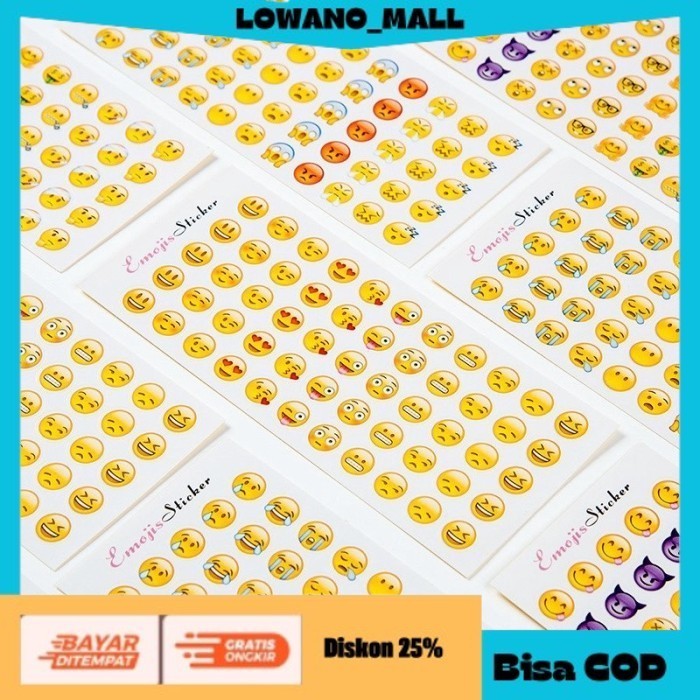 

[[BEST QUALITY]] TERLARIS Emoji Sticker 3 Sheets 165 Sticker Decorative Scrapbook Bullet Journal COD