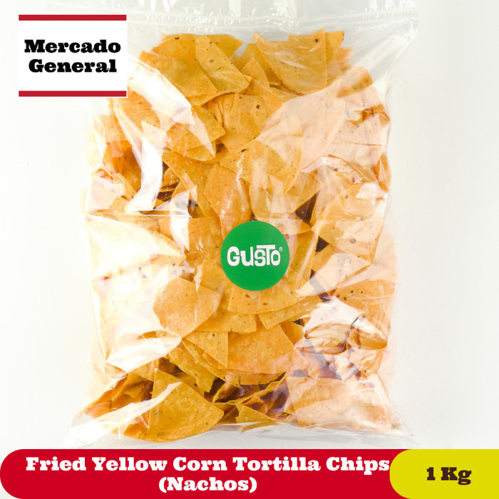 

Fried Yellow Corn Tortilla Chips (Plain Nachos) - 1 kg