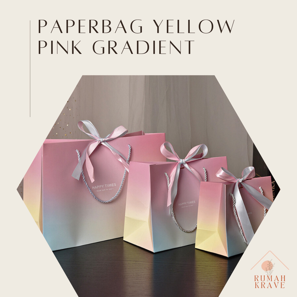 

RUMAH KRAVE - Paperbag Yellow and Pink Gradient Ombre Tas Hadiah