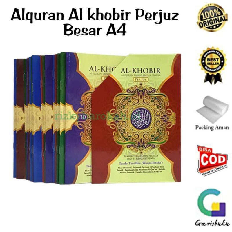 Al-Quran Perjuz Al-Khobir Perjuz A4 Alquran Mujazza Besar Terjemah dan Transliterasi Latin