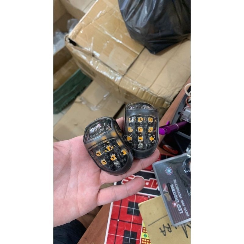 [ FURMOTOR ] SEPASANG LAMPU SEIN SEN TEMPEL FEARING BULAT LED MOTOR NINJA RR 250 KARBU CBR CB150R GS