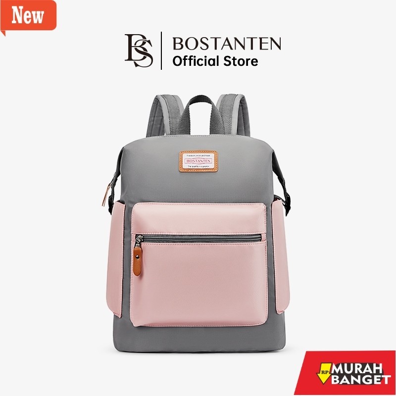 tas laptop wanita terviral- Bostanten Ransel Pria Ransel Wanita Tas Couple Tas Kanvas Unisex Tas Pel