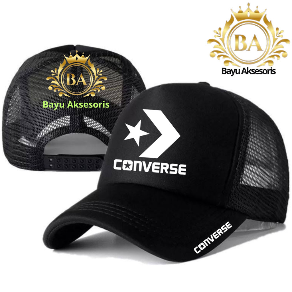 BBayu Aksesoris  Topi Trucker KONVERSE - Topi Distro KONVERSE Logo - Topi KONVERSE Premium - Topi Pr