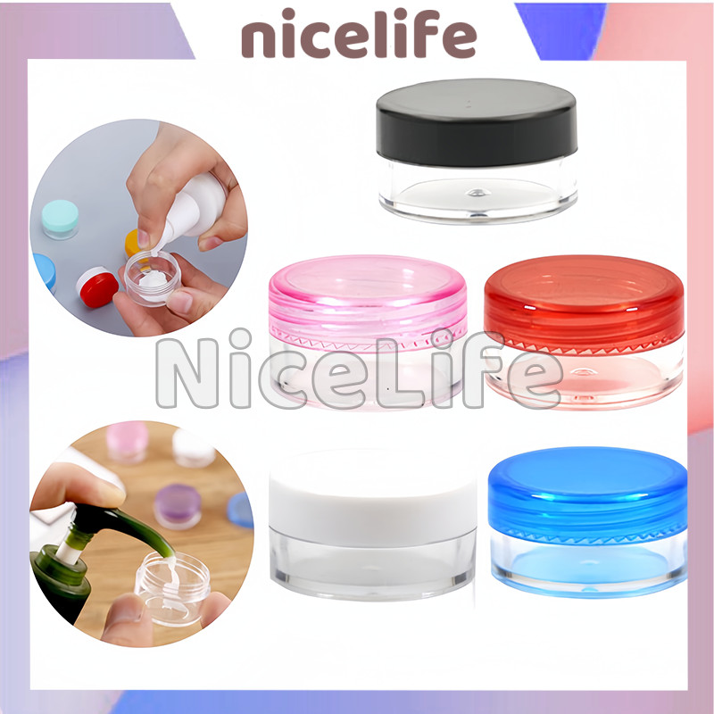 14PCS Pot Krim Cream Plastik Kosong Mini / Wadah Serbaguna / Wadah Cream Pot Jar Cream Bulat / Pot P