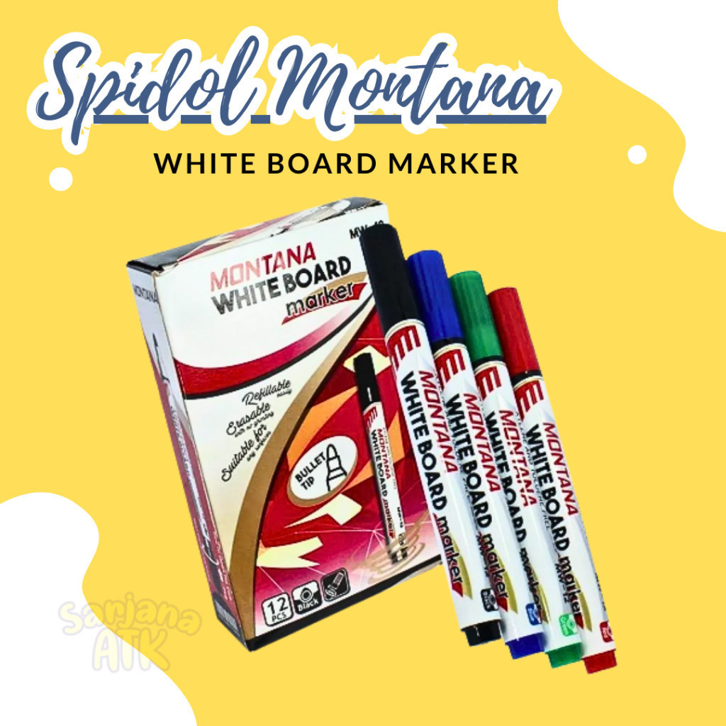 

Spidol Papan Tulis Whiteboard Murah Hitam Biru Merah MONTANA