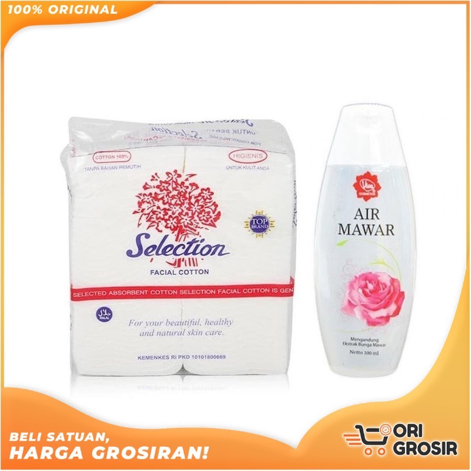 ORI Grosir [BUNDLING] Viva Air Mawar 100ml - 200ml | Selection Kapas 35gr - Kapas - Air Mawar