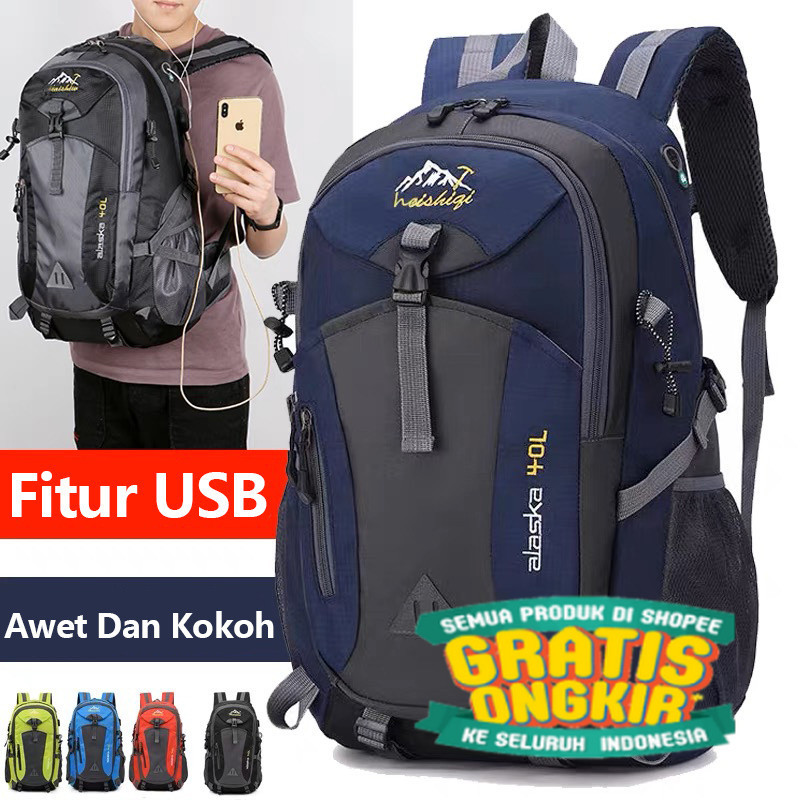 Bopai 40L Tas Ransel Pria Backpack Cowok Sekolah Tas Sekolah Anak Laki Laki Tas Gendong Laptop Anti 