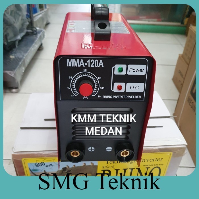 Berkualitas RHINO MESIN TRAFO LAS INVERTER MMA 120 120 AMPERE 900 WATT 120A UHY762